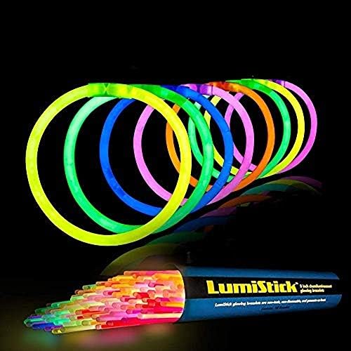 Lumistick 8 Inch 300 Glow Sticks Bulk Party Favors with Connectors | Light Sticks Neon Party Glow Necklaces and Glow Bracelets | Glow in The Dark Party Supplies (Assorted, 300 Glow Sticks)
