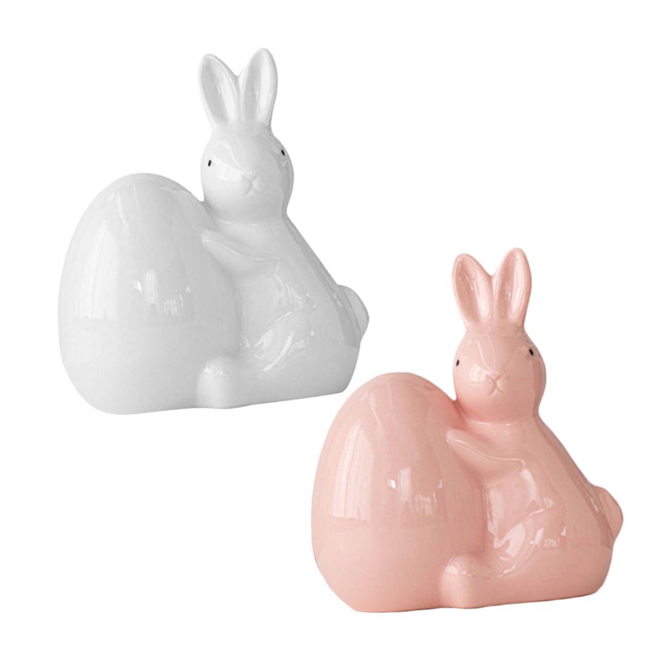 ABOOFAN 2 Pezzi Di Portaconigli Pasquali in Ceramica Fatti A Mano Ornamenti Decorativi Per Il Soggiorno Statuette Di Animali Non Verniciate Decorazioni Pasquali