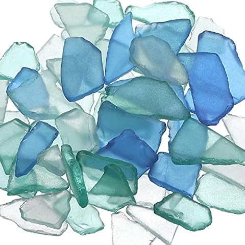 Sea Glass for Crafts Seaglass Pieces Decor Flat Frosted Sea Glass Vase Filler Crushed Sea Glass Cover