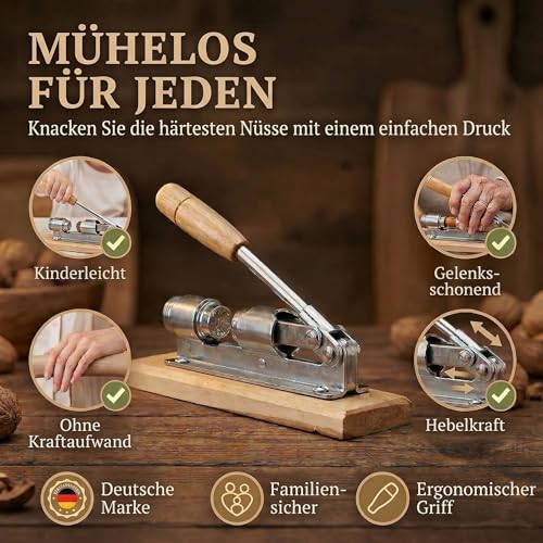 GOODS+GADGETS® Nussknacker für Walnüsse stufenlos verstellbar Edelstahl – Ansicht 2