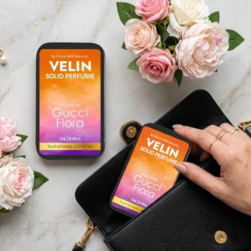 Image of Velin Solid Perfume -12g Each ( Pack Of 2) | Great Oud & Flora Inspired | Non-Greasy | Pocket Perfume Gifting Set | Unisex Perfumes | Long-Lasting & Strong Cologne Fragrance Balm | Ideal Gift for Men & Women