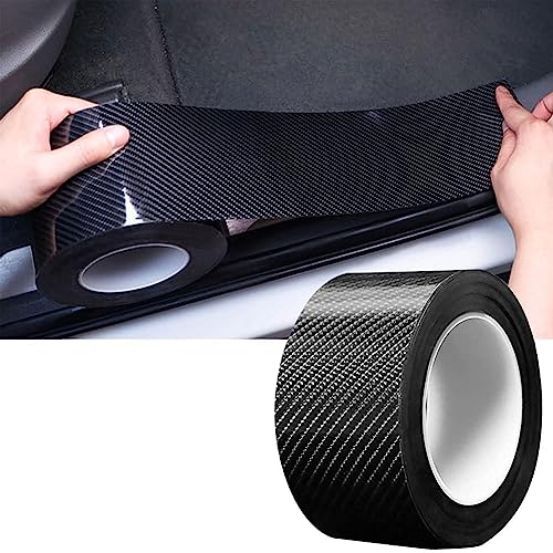 Image of High Gloss Anti Scratch Car Sticker Carbon Fiber Paint Protection for Car Protection & Decoration for All Car Door Transparent Carbon Fiber Seal Strip Door Edge Guard (Tape Black)