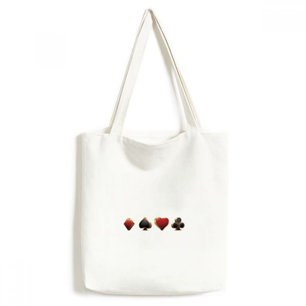 DIYthinker Spade Heart Diamond Club Pattern Environmentally Washable Shopping Tote Canvas Bag Craft Gift