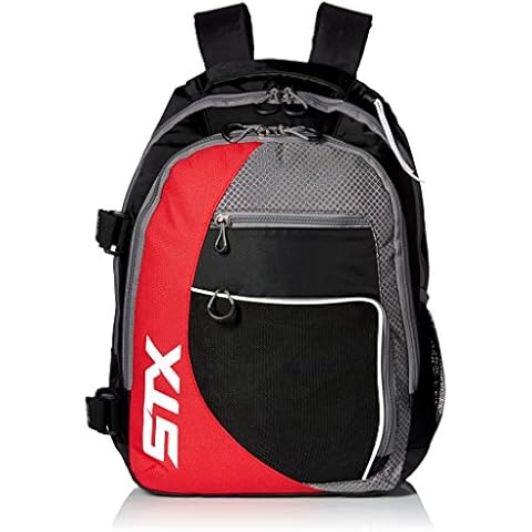 STX Lacrosse Sidewinder Lacrosse Backpack, Black/Red Cover