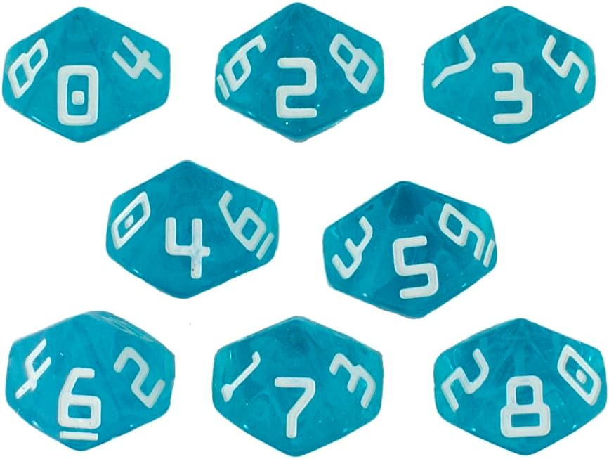 Starfarer Sci-Fi D10 Dice - 'Andromeda' - Blue with White Swirls