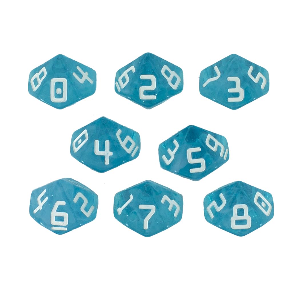 Starfarer Sci-Fi D10 Dice - 'Andromeda' - Blue with White Swirls