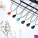 Outus 20 Pieces Worry Stone Pendants Necklace 1 Inch Water Drop Crystals and Healing Stones Quartz Charm with 18 Inch Imitation Leather Cord Chain for Necklace Jewelry Making Meditation Healing