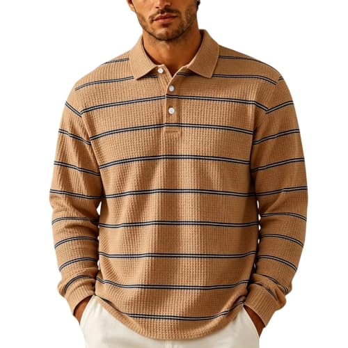 Mens Rugby Shirts Henley Collared Button Waffle Henley Shirts for Men - image 1