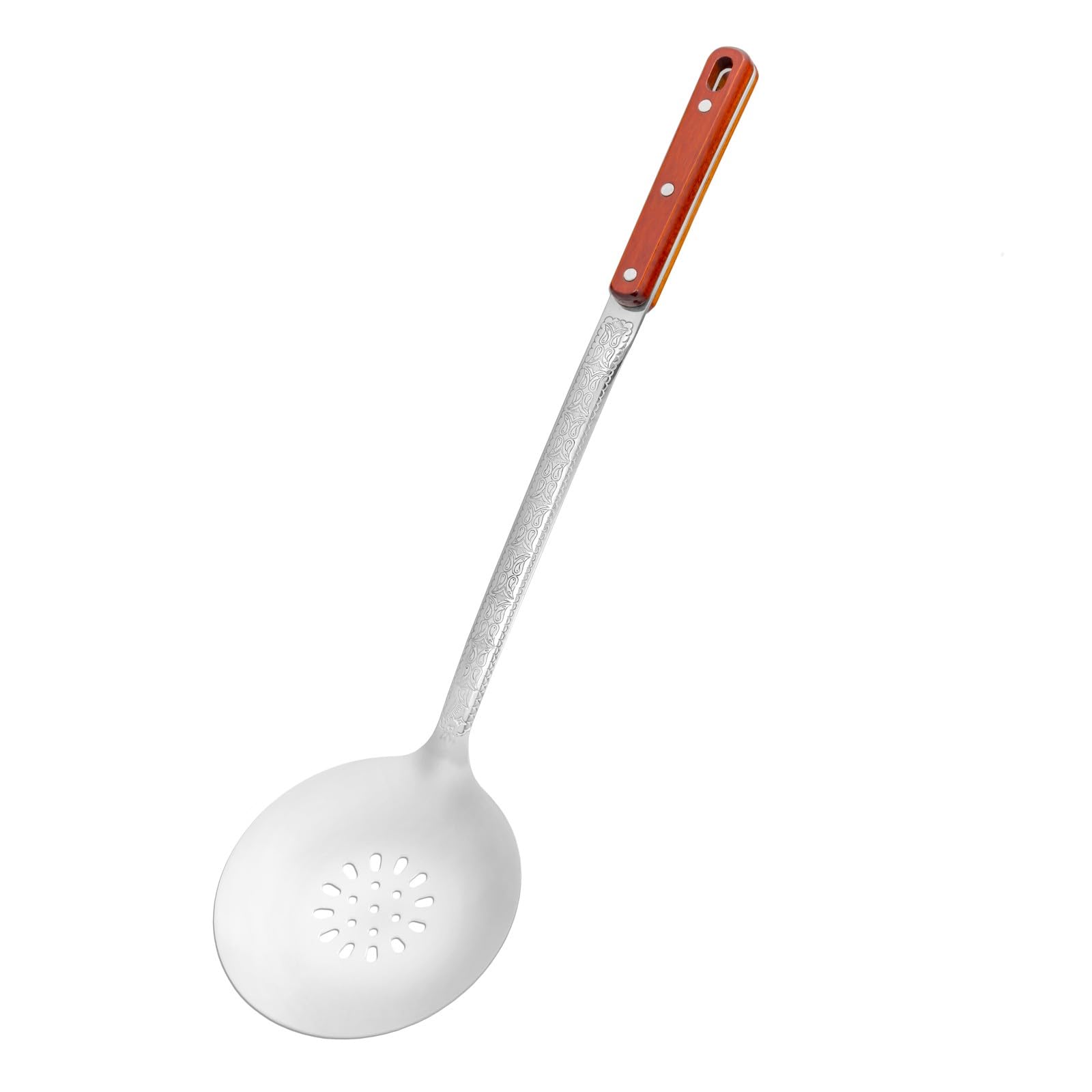 3er SET für Kazan Kasan Schaumlöffel 44cm + Schöpflöffel 43 cm lang + Rührlöffel Plov 47cm Holz-Griff Schaumkelle Suppenkelle - verzierte Stiele - Ornamente - Usbekische Art