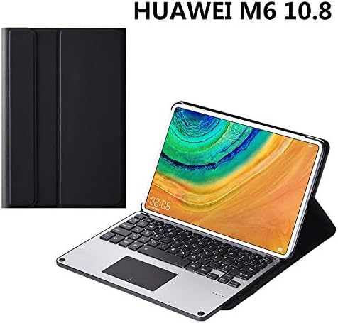Huawei MediaPad M6 10.8 Keyboard Case, Ultra Thin PU Leather Folio Cover with Detachable Plastic Bluetooth Keyboard for Huawei MediaPad M6 10.8 (Black)