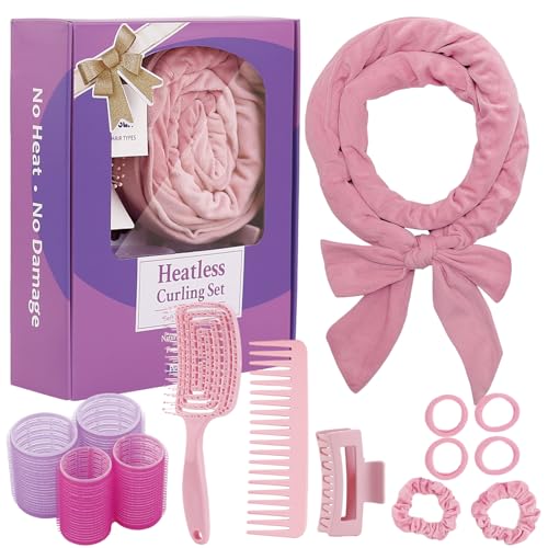 Caija-H 50Piece Hair Rollers set,Self Grip Hair Curlers for Long Medium Short Hair (6 Jumbo + 6 Large + 6 Medium + 6 Small + 1 Storage Bag) and 24Pcs Hair Clips /4-sizes 60 45 36 25mm