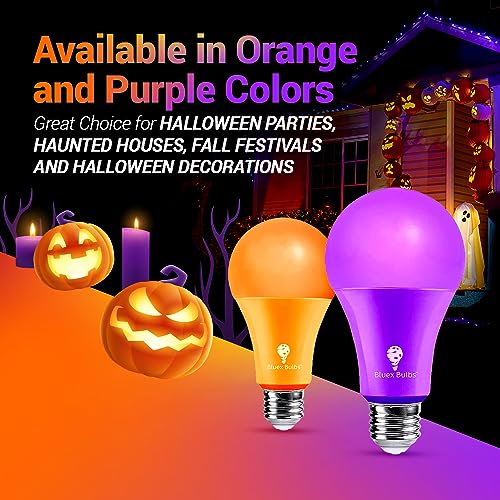 2 Pack BlueX LED A21 Orange Light Bulbs - 13W (100Watt Equivalent) - E26 Base LED Bulb, Party Decoration, Porch, Home & Holiday Lighting, Decorative Illumination