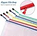 KATEVO Zipper File Bags B4, 5 PCS Large Mesh Zipper Pouch, Water-Resistant PVC Storage Pouch for Organizer Document, Receipts, Cosmetics, Travel