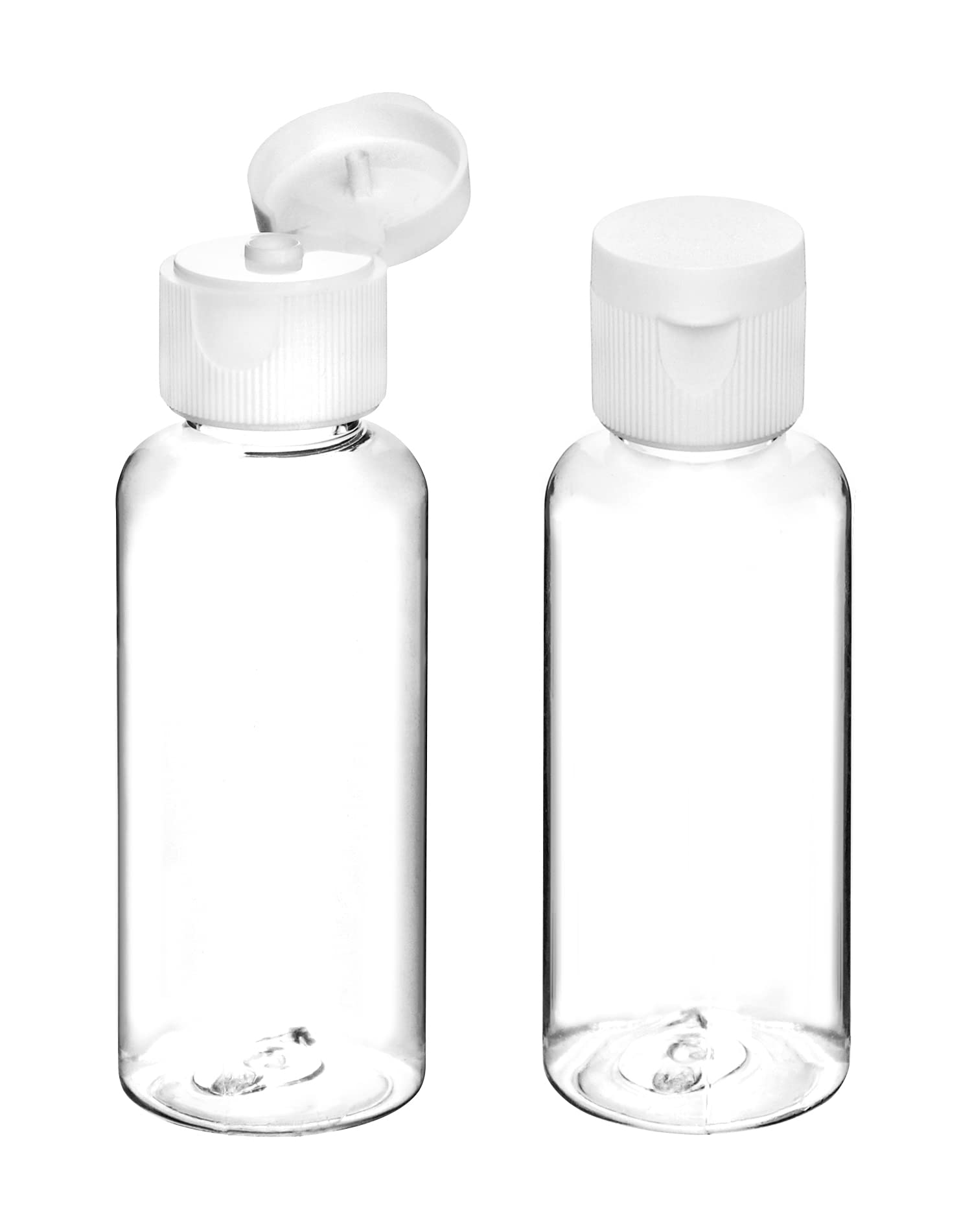 QWORK® 12 Pezzi Bottiglie Da Viaggio Da 50 Ml, Flaconi Da Viaggio Per Articoli Da Toeletta, Trasparenti, Con Imbuto Piccolo Per Shampoo, Gel Doccia, Lozione, Struccante