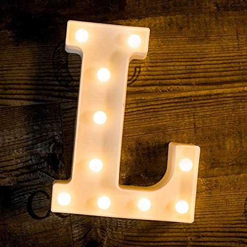 Image of Marquee L Alphabet Shaped LED Light Lamp for Decoration Decore Walls Hanging Birthday Party Wedding (L)