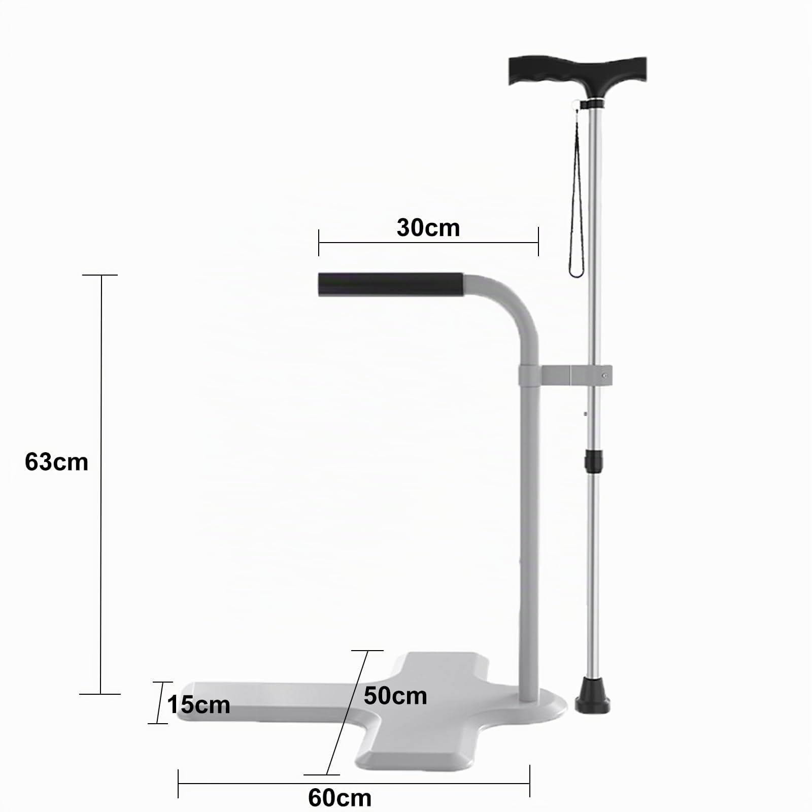 Couch-Ständer-Hilfe, Stuhl-Couch-Aufstehhilfe mit Höhenverstellbare Krücken, Couch-Aufstehhilfe, Hebehilfe, geeignet für Senioren, Schwangere und Behinderte, hält bis zu 150 kg (Grey, 60x50x63cm)