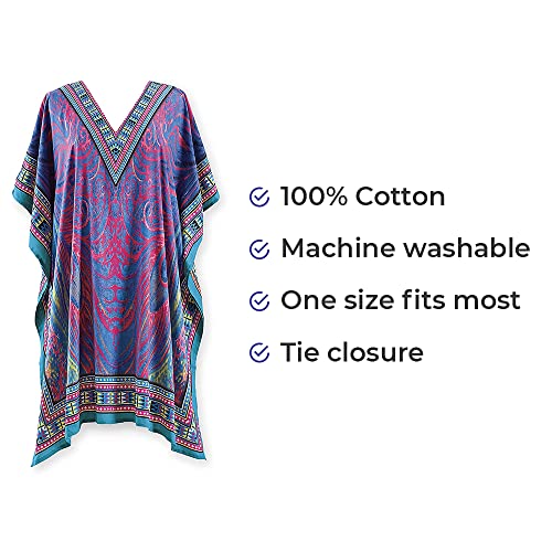 SAGEFINDS Elegance Short Caftan for Women | Ultimate Satin Comfort | Loungewear | Beach Swimsuit Cover Up | One Size Fits Most2