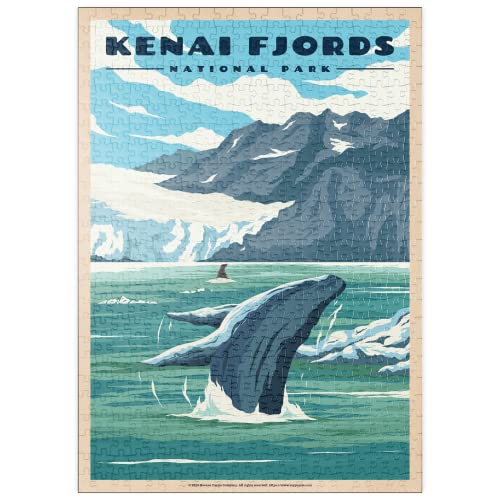 Kenai Fjords National Park - Whale's Haven in Nature, Vintage Travel Poster - Premium 500 Pièces Puzzle - Collection spéciale MyPuzzle de Havana Puzzle Company Cover