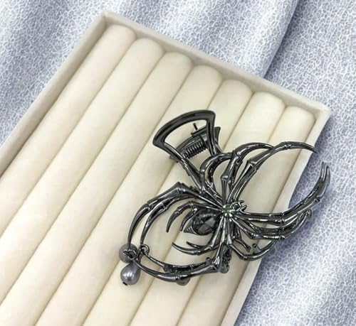 Pinza para cabello metálica negra estilo gótico miniatura 7