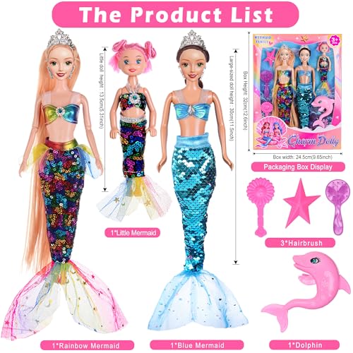 Set de muñecas sirena de 11.5 pulgadas con accesorios miniatura 2