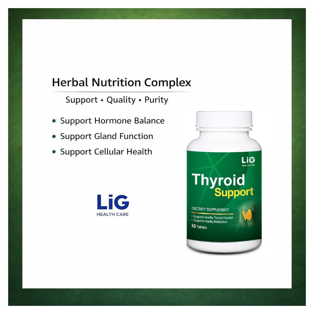 LIG Thyroid Support-Natural Herbal Supplement for Goiter & Hashimoto's - Hormone Balance & Metabolism Regulation – Maintain Gland Function - Iodine Free Formula – 60 Tablets — Amazon image 5