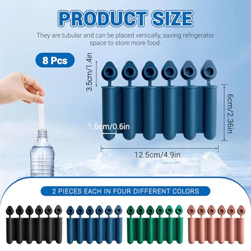Set de 8 bandejas para hielo de silicona colores surtidos miniatura 2