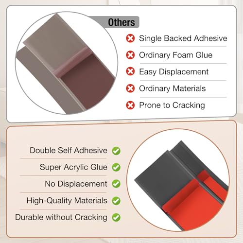 Floor Transition Strip Self Adhesive Vinyl Door Threshold for Doorways Carpet Edging Trim Overlap Edge Reducer for Laminate Floor, Carpet, Tile (Deep Gray Wood Grain, 1/5" to 2/5", 3.3Ft) - Image 5