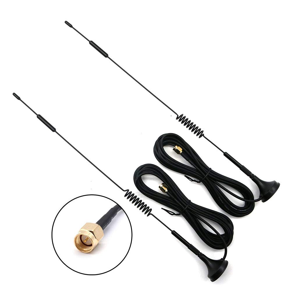 DollaTek 2Pcs 433 MHz Unity Gni Omni, Antenna da 12 Pollici con Base Magnetica e connettore SMA Maschio Impedenza 50 Ohm - 12DBI