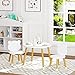 UTEX Kids Wood Table and Chair Set, Kids Play Table with 2 Chairs,3 Pieces Wood Round Table for Toddlers, Girls, Boys,White