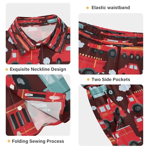 Image of Boccsty Red Strawberry Boy Summer Shorts Sets Hawaiian Toddler Boys T-Shirt & Pants 2 Pcs 3T-10T