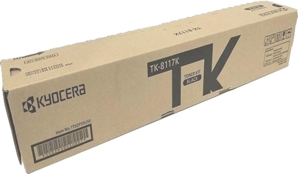 Kyocera 1T02P30US0 Model TK-8117K Black Toner Kit For use with Kyocera ECOSYS M8124cidn and M8130cidn Color Multifunctional Printers, Up to 12000 Pages Yield at 5% Average Coverage