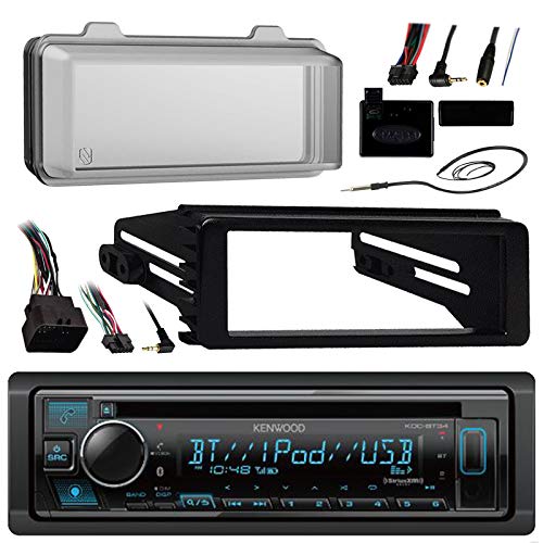 Kenwood Bluetooth Radio USB AUX CD Player Receiver w/ Cover - Bundle