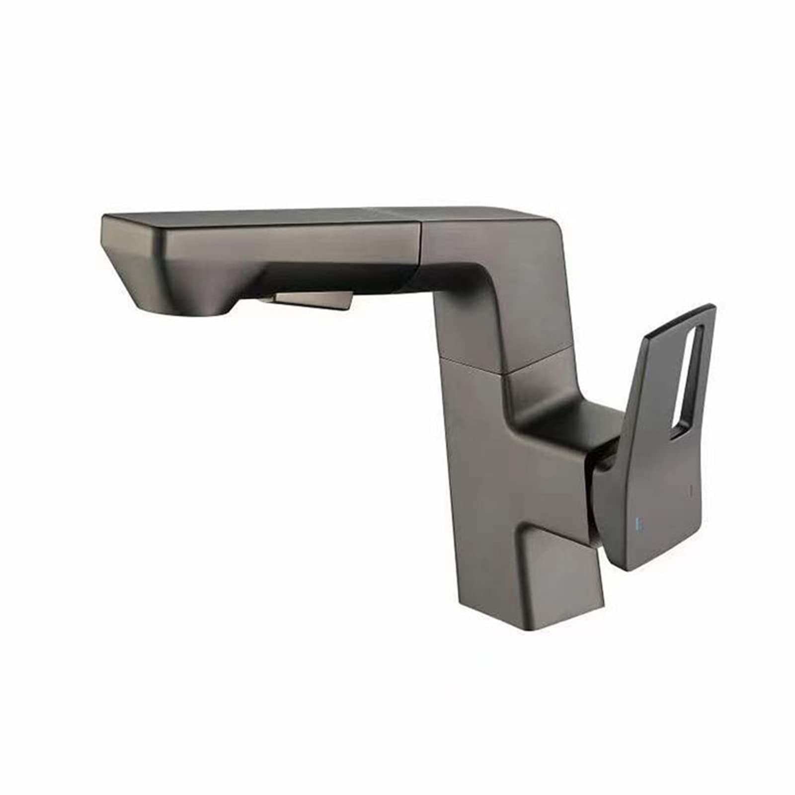 2 mitigeurs de lavabo gris pistolet avec douchette pour éliminer les éclaboussures