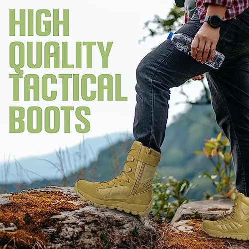 Ad Tec Tactical Boots For Men - Leather Tactical Military Boots With Zippers On Sides, Composite Safety Toe Boots With Oil & Slip Resistt Outsole, Combat, Police, Service Gear 6
