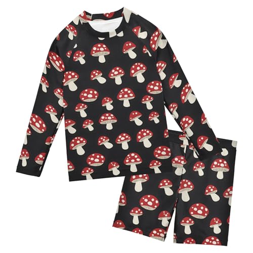 Red Mushroom Baby Boys' Toddler Long Sleeved Rashguard Swim Bathing Suit Set B0403666