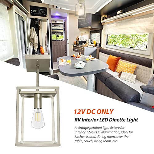 Champagne Silver 14inch RV Interior LED Light Fixture, 3500K Soft White