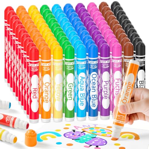 Shuttle Art 100 Pack Dot Markers 10 Colors x 10 Sets Washable Bingo Daubers Fun Art Supplies for Kids and Preschoolers Non Toxic Water-Based