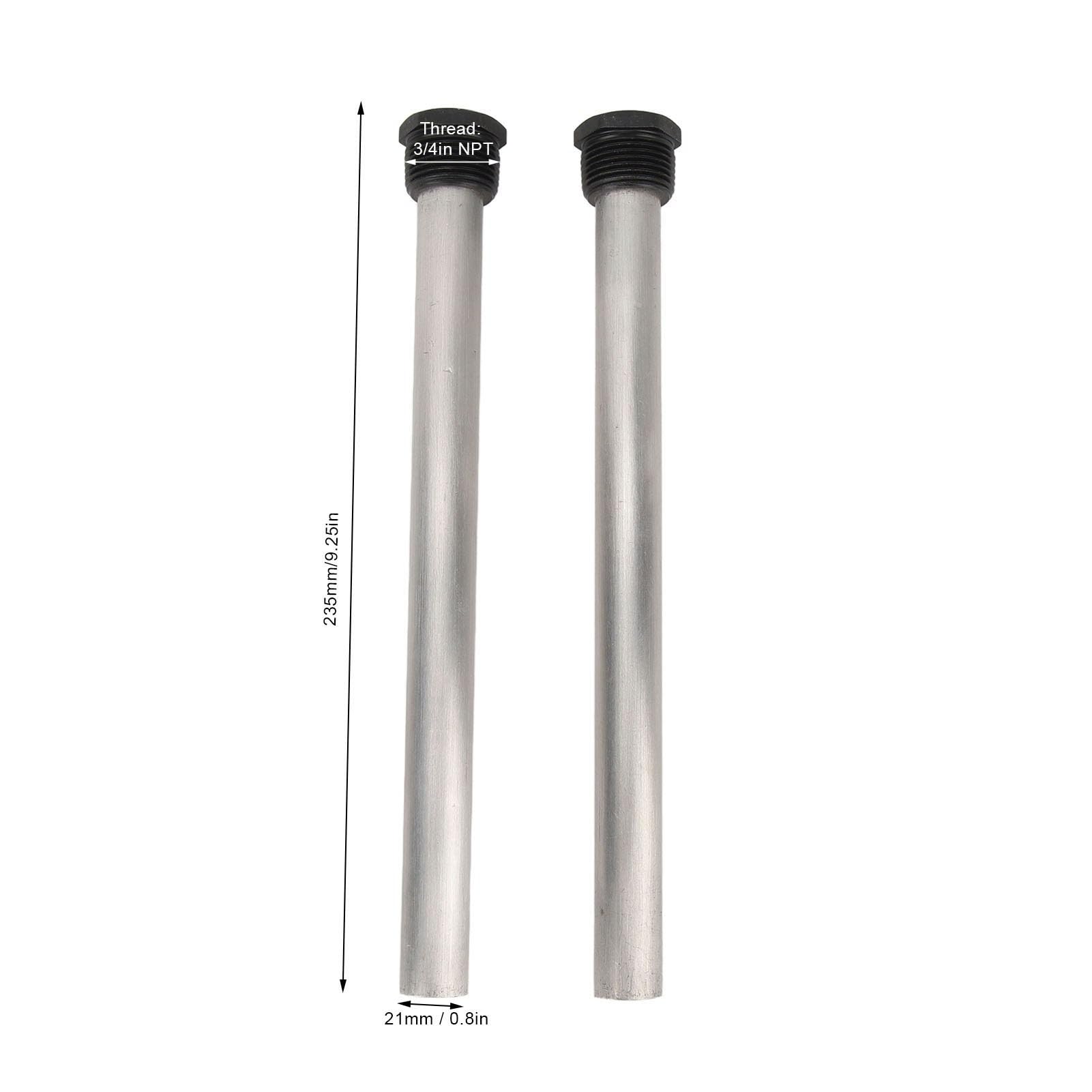 Cocoarm 2 Pièces Tige D’anode pour Chauffe-eau de Camping-car, Protection Anticorrosion en Alliage de Magnésium 21 × 235 Mm 3/4 NPT, avec Longue Durée de Vie, pour Chauffe-eau de