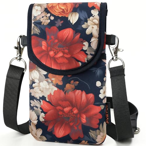 Image of Neoprene Phone Sleeve Pouch Case Bag for Men Women w /Crossbody Strap /Neck Lanyard for iPhone 17 /16 /15 /14 Pro Max, Samsung S25,Pixel 10