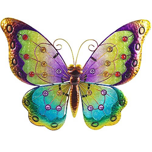 Papillon déco murale 43x34cm jaune poésie de la nature pour chambre