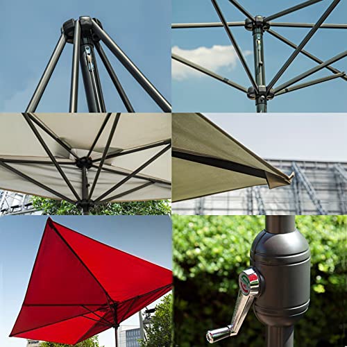 Parasol para jardin y terraza CLSDRZC de 2.5x1.2M sombrilla rectangular con 5 varillas estables 4
