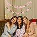 Happy Galentine's Day Banner - Pink Glitter Galentine’s Day Decorations, Rose Heart Garland Banner Sign for Ladies Girls Friends Valentine’s Day Party Decor, Break Up Party Favor Photo Props