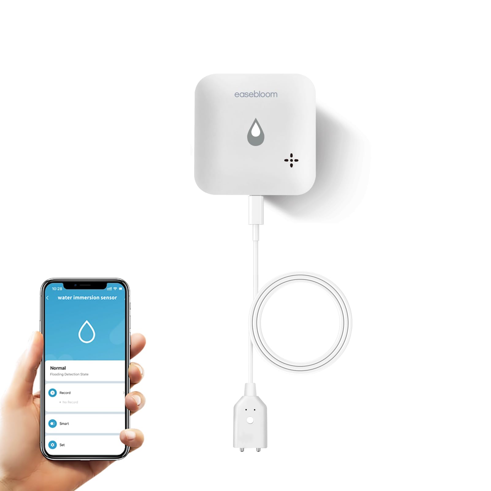 2 in 1 Water Detector & Water Level Sensor - 90dB Alarm App Notifications IP66 with 1m Sensor Cable for Tight Gaps (It can work without gateway) Tuya Compatible