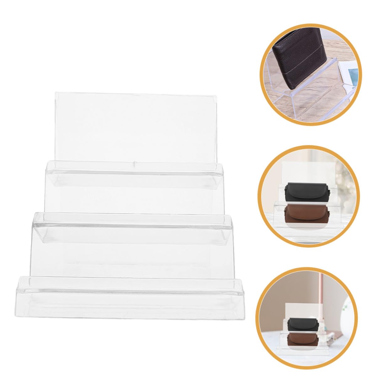 MAGICLULU Organizzatore da Scrivania Espositore Porta Oggetti 3 Ripiani Inclinati in Acrilico 2 Pezzi Leggero e Resistente per Uffici ed Esposizioni