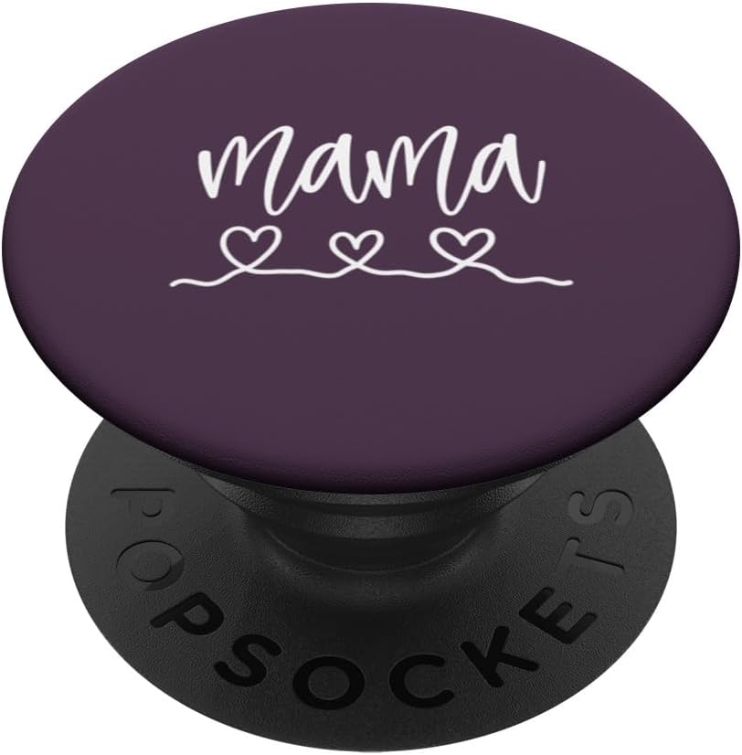 Cute Heart Mama Woman Mom Mother Plum Purple PopSockets PopWallet for MagSafe