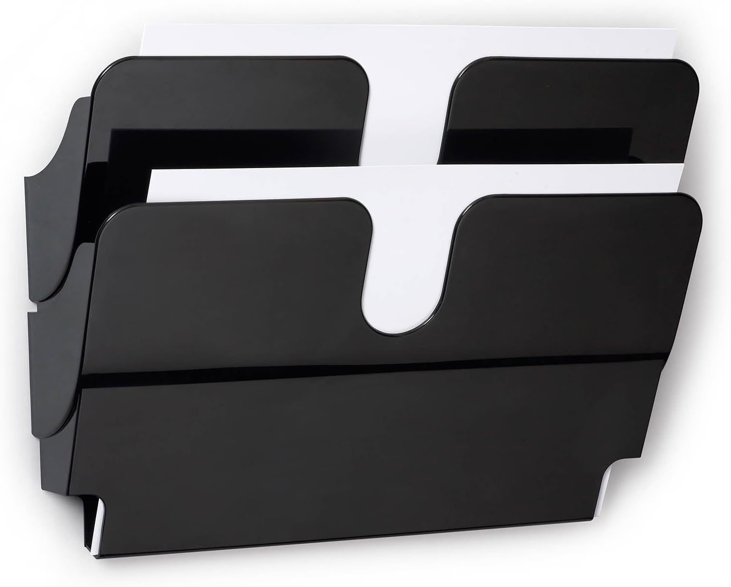 Durable FLEXIPLUS DUO Magnetic A4 Landscape Leaflet Holder - Black - Magnetic Wall Mounted Document Holder - Use as a Leaflet Stand, Menu Holder, Paper Storage, etc.