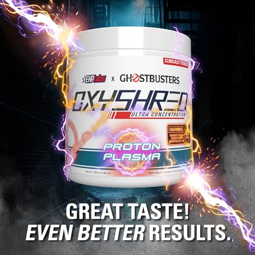 EHPlabs x Ghostbusters OxyShred Pre Workout Powder & Shredding Supplement - Preworkout Powder with L Glutamine & Acetyl L Carnitine, Energy Boost Drink- Proton Plasma, 60 Servings - Image 4