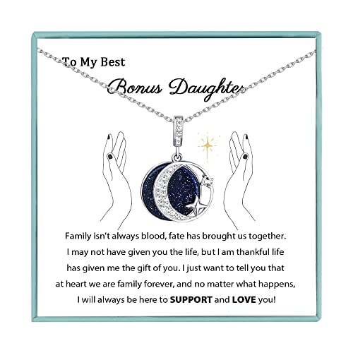 Sereney Bonus Daughter Necklace, Step Bonus Daughter Gifts from Stepmom Stepdad Silver...