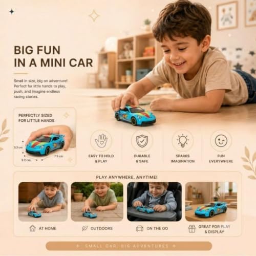 Image of 1:64 Scale Blue Die Cast Metal Sports Car Model Toy Premium Collectible Miniature Replica with Realistic Detailing, Smooth Free Rolling Wheels for Display, Collection and Gift