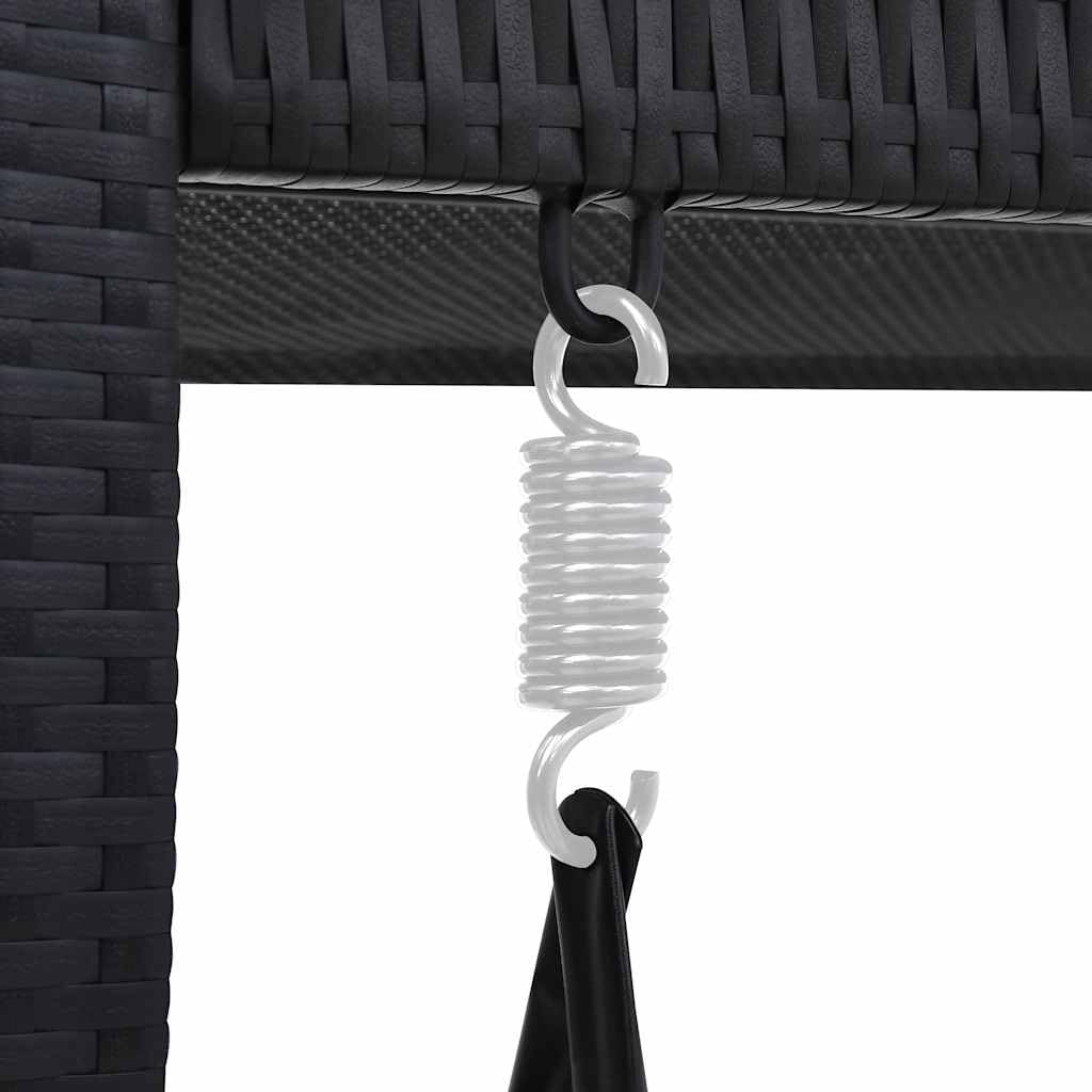 Generisch Hollywoodschaukel 3 - Sitzer mit Dach Poly Rattan Schwarz 41.14kg